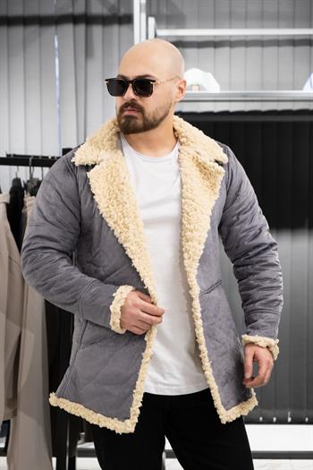 İçi Kürklü Nubuk Kaban (SRK-GRİ)
