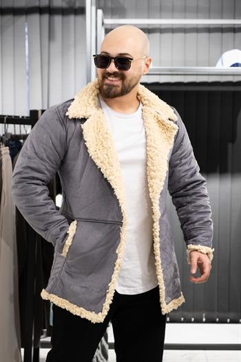 İçi Kürklü Nubuk Kaban (SRK-GRİ)