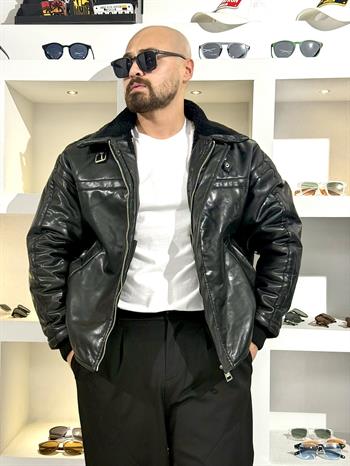 İçi Kürklü Rahat Kalıp Deri Mont (MTS57)