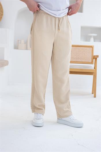 İnce Gabardin Şerit Detaylı Jogger Pantolon (JGK34)