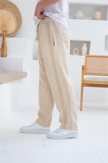 İnce Gabardin Şerit Detaylı Jogger Pantolon (JGK34)