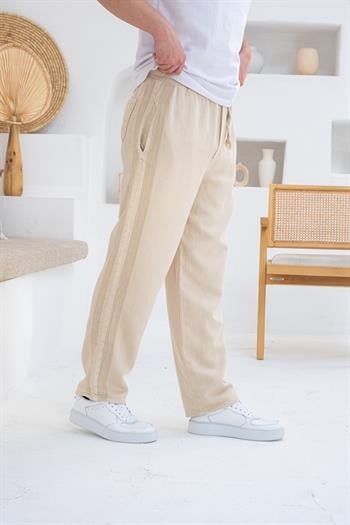 İnce Gabardin Şerit Detaylı Jogger Pantolon (JGK34)