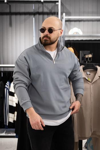 Jakarlı Şardonlu Rahat Kalıp Sweatshirt (K-SWTG7)