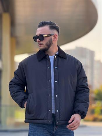 Kadife Yaka Detalı Dolumlu Mont (İGSS15)