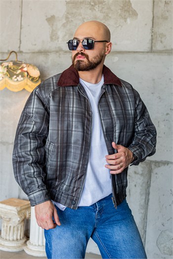Kadife Yaka Detaylı Oversize Bomber Mont (MTS79)