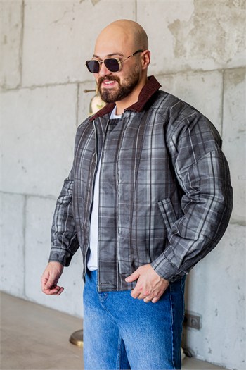 Kadife Yaka Detaylı Oversize Bomber Mont (MTS79)
