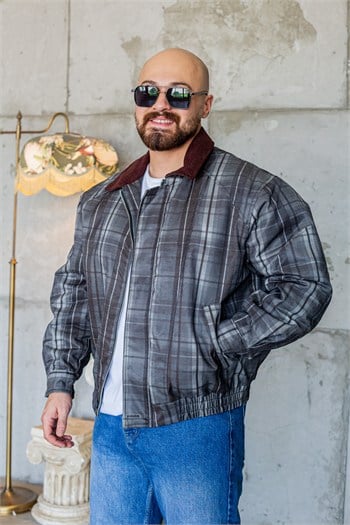 Kadife Yaka Detaylı Oversize Bomber Mont (MTS79)