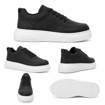 Kalın Beyaz Tabanlı Mat Deri Erkek Sneaker (AYKS22)
