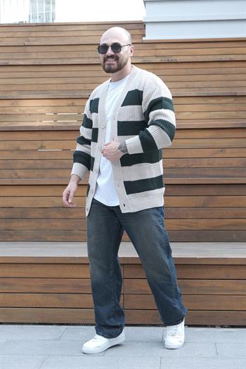 Kalın Çizgi Detaylı Hırka (MEVY25)