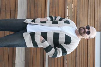 Kalın Çizgi Detaylı Hırka (MEVY25)