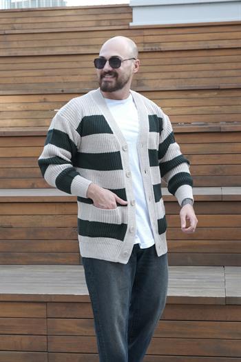 Kalın Çizgi Detaylı Hırka (MEVY25)