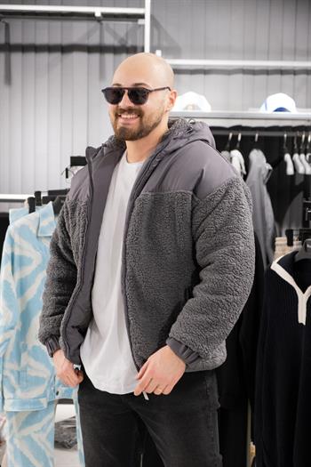 Kapüşonlu Dolumlu Peluş Mont (MOG07)