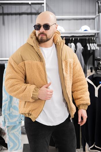 Kapüşonlu Dolumlu Peluş Mont (MOK07)