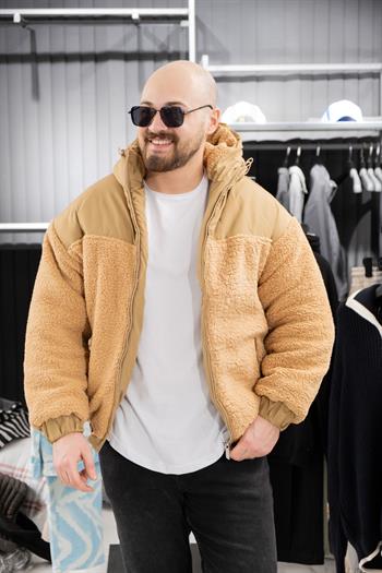 Kapüşonlu Dolumlu Peluş Mont (MOK07)