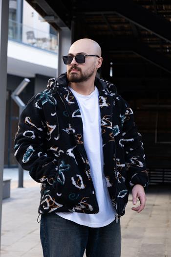 Kapüşonlu Oversize Peluş Mont (MT17)