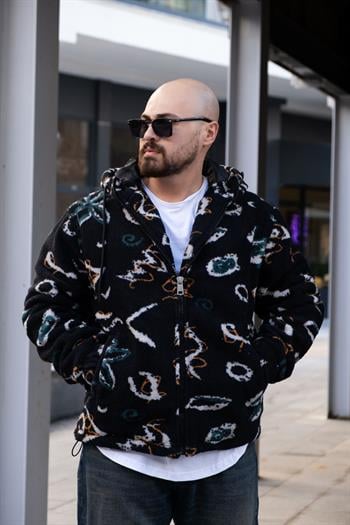 Kapüşonlu Oversize Peluş Mont (MT17)