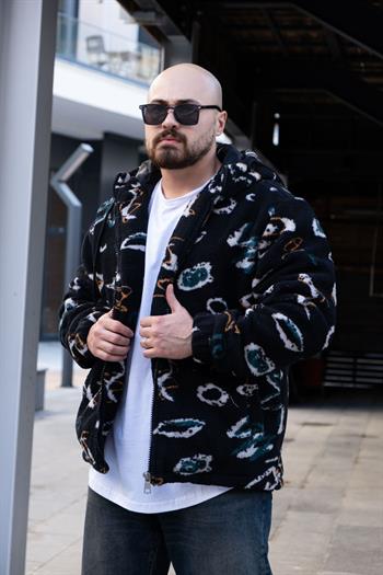 Kapüşonlu Oversize Peluş Mont (MT17)