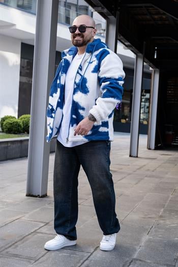 Kapüşonlu Oversize Peluş Mont (MT18)