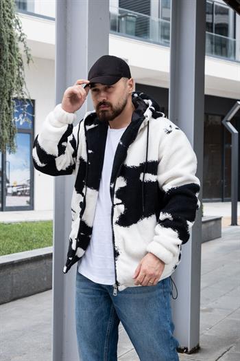 Kapüşonlu Oversize Peluş Mont (MTB14)