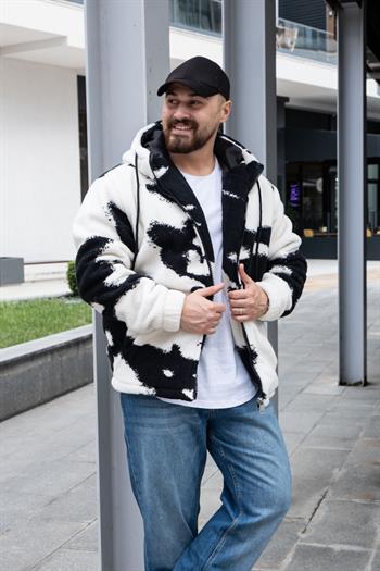 Kapüşonlu Oversize Peluş Mont (MTB14)