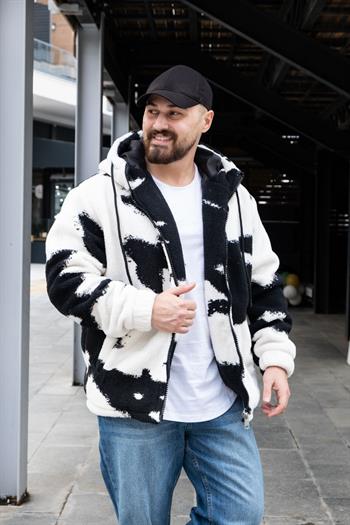 Kapüşonlu Oversize Peluş Mont (MTB14)