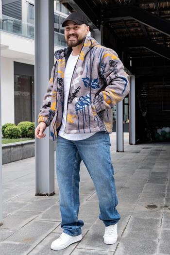 Kapüşonlu Oversize Peluş Mont (MTG14)