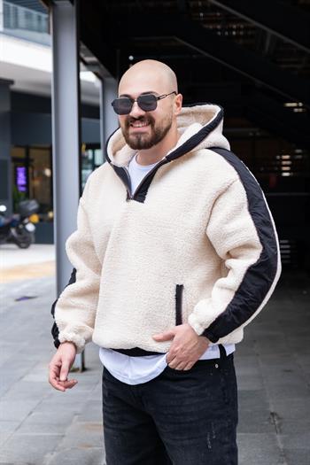 Kapüşonlu Oversize Peluş Sweatshirt (SVTK37)