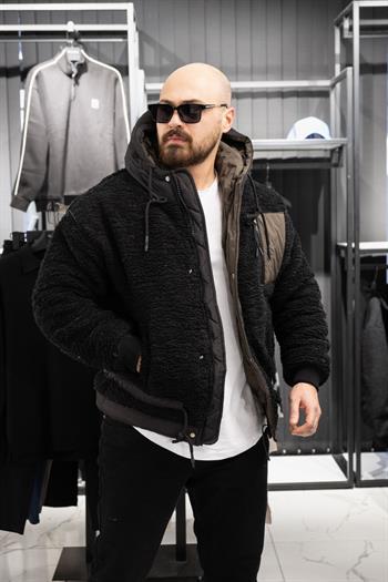 Kapüşonlu Peluş Mont (İGSY09)