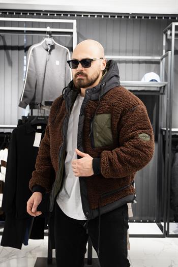 Kapüşonlu Peluş Mont (İGKA09)