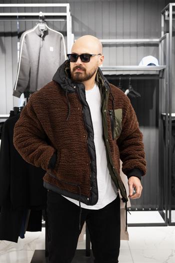 Kapüşonlu Peluş Mont (İGKA09)