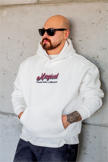 Kelebek Motifli Kanguru Cepli Rahat Kesim Sweatshirt (SVTB114)