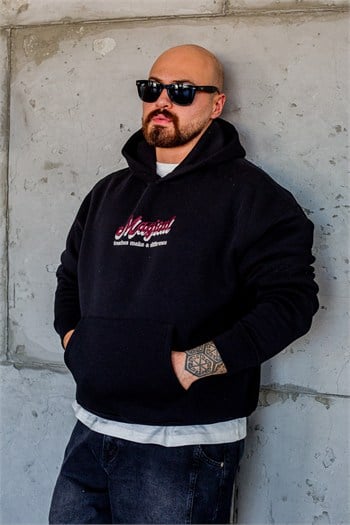 Kelebek Motifli Kanguru Cepli Rahat Kesim Sweatshirt (SVTS114)