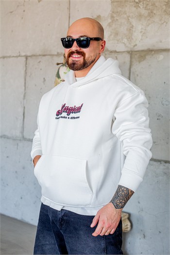 Kelebek Motifli Kanguru Cepli Rahat Kesim Sweatshirt (SVTB114)