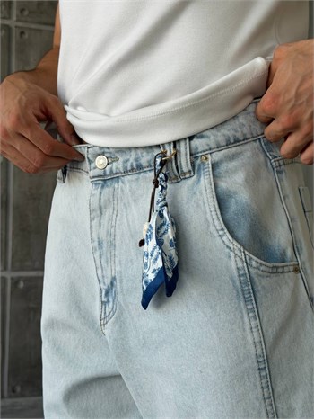 Kemer Aksesuar Detaylı Baggy Jean (KO61)