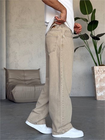Kemer Aksesuar Detaylı Baggy Jean (KO63)
