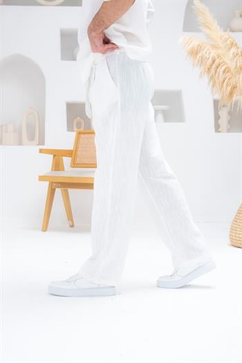 Kemer Detaylı Keten Baggy Pantolon (JGB31)