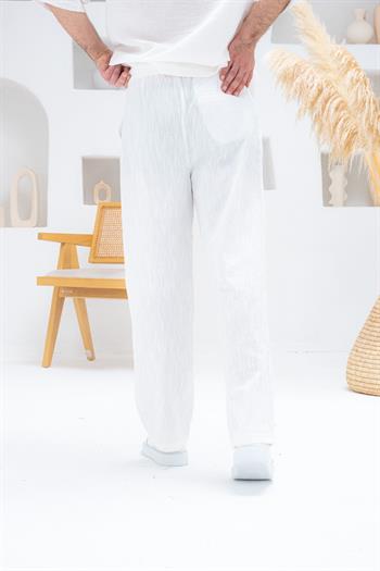 Kemer Detaylı Keten Baggy Pantolon (JGB31)