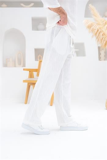 Kemer Detaylı Keten Baggy Pantolon (JGB31)