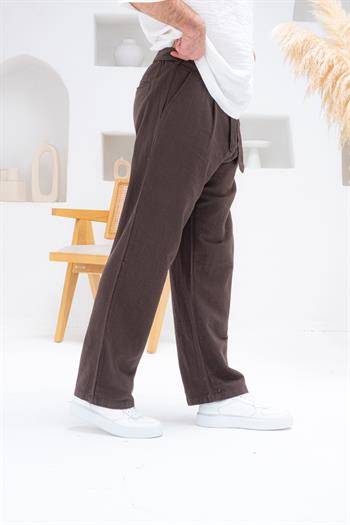 Kemer Detaylı Keten Baggy Pantolon (JGKA31)