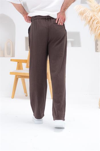Kemer Detaylı Keten Baggy Pantolon (JGKA31)