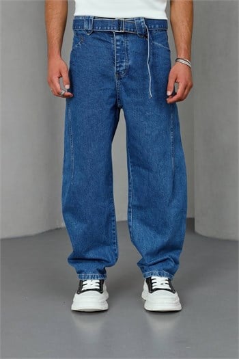 Kemerli Baggy Jean Pantolon (KOL68)