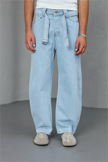 Kemerli Baggy Jean Pantolon (KOM68)