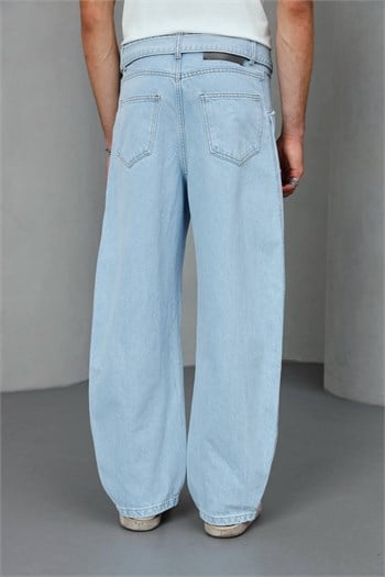 Kemerli Baggy Jean Pantolon (KOM68)
