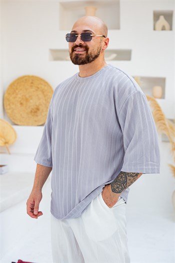 Kendinden Desenli Oversize T-Shirt (TSG98)