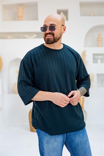 Kendinden Desenli Oversize T-Shirt (TSM98)
