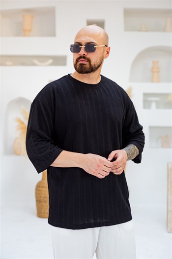 Kendinden Desenli Oversize T-Shirt (TSS98)