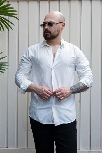 Kendinden Desenli Slim Fit Gömlek (GMB29)