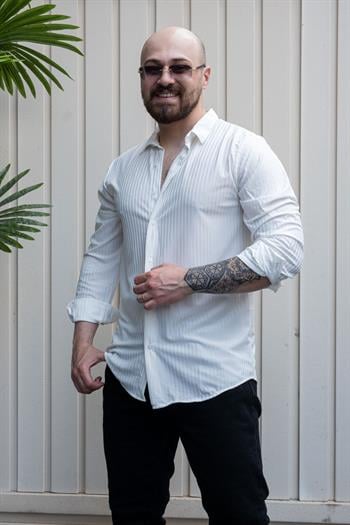 Kendinden Desenli Slim Fit Gömlek (GMB29)