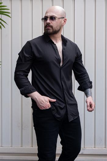 Kendinden Desenli Slim Fit Gömlek (GMS29)