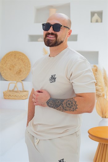 Kendinden Dokulu Nakış Detaylı Alt/Üst Takım(TKK55)